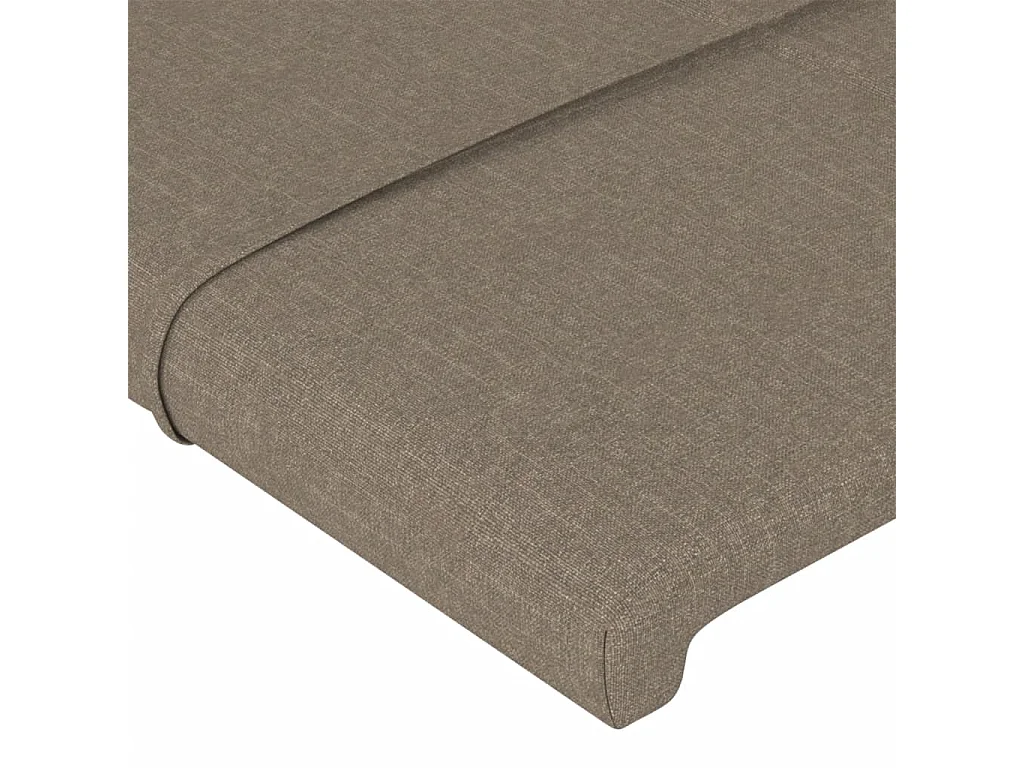 Cabeceira cama c/ LED tecido 163x16x118/128cm cinza-acastanhado