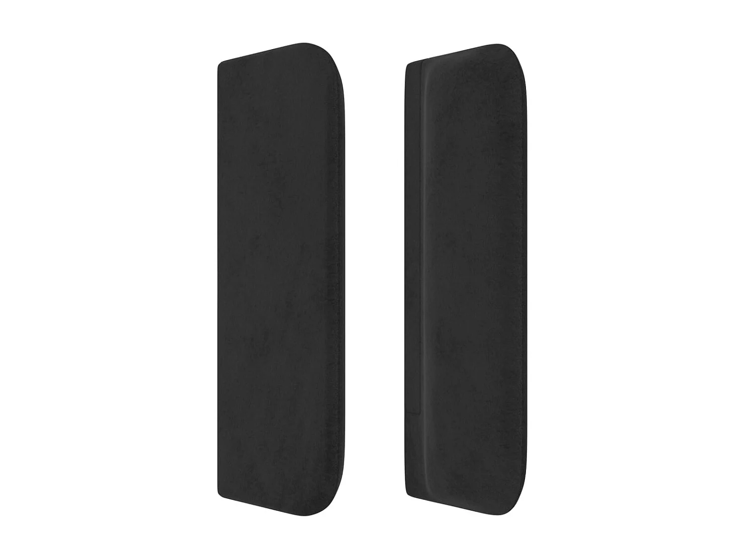 Tête de lit avec oreilles Noir 183x16x78/88 cm Velours