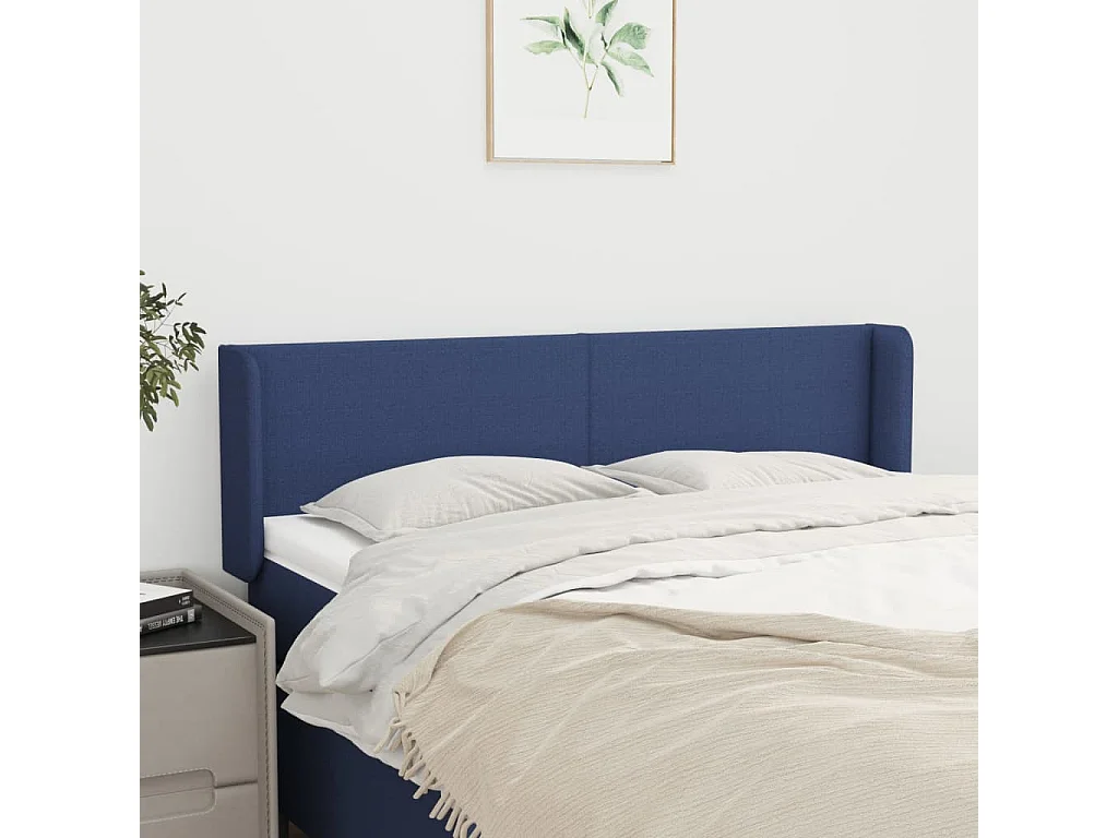 Kopfteil mit Ohren Blau 147x16x78/88 cm Stoff