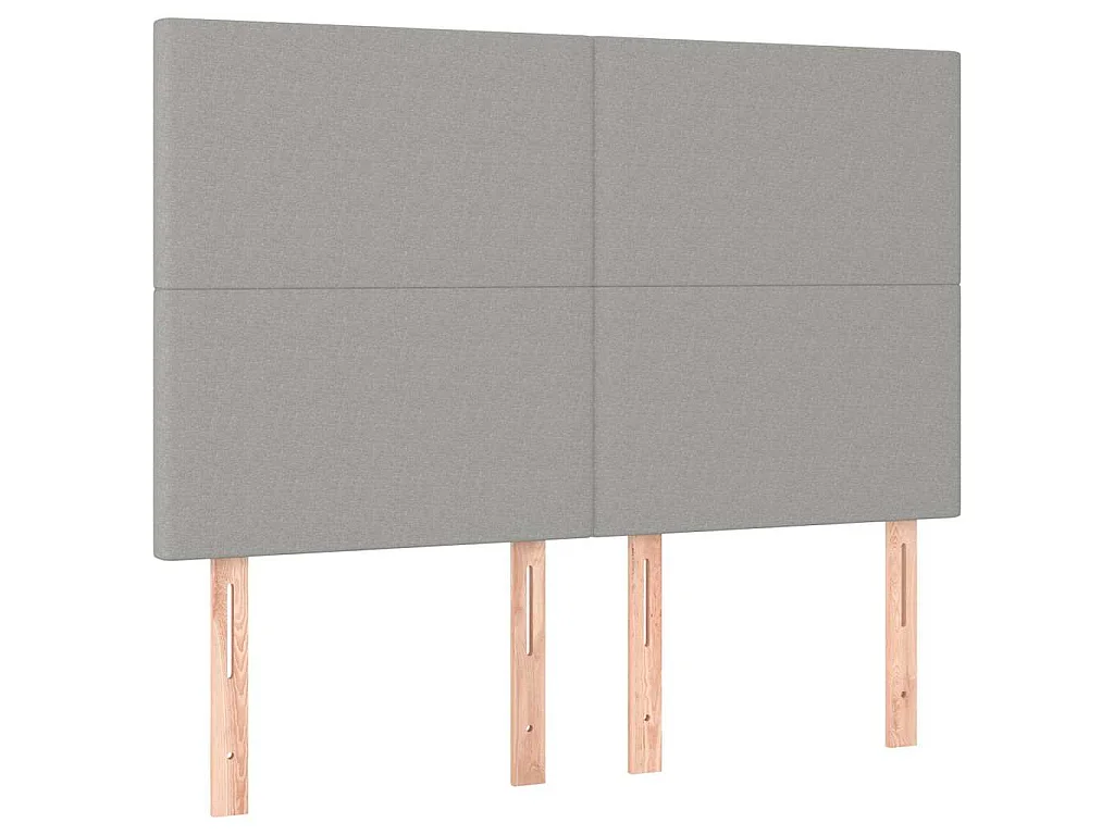 Testiera a LED Grigio Chiaro 144x5x118/128 cm in Tessuto