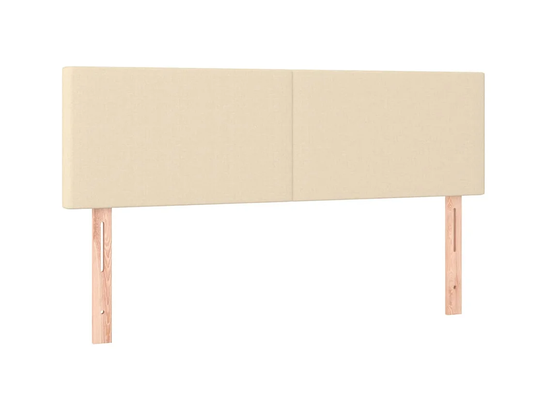 Hoofdborden 2 st 72x5x78/88 cm stof crèmekleurig