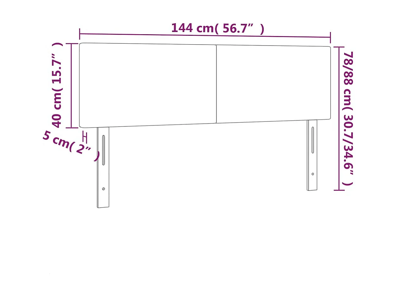 Cabeceiras creme 144x5x78/88 cm tecido