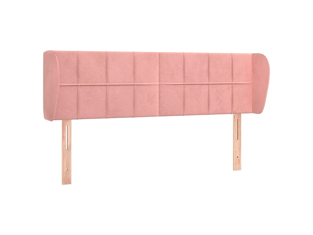 Tête de lit avec oreilles Rose 147x23x78/88 cm Velours