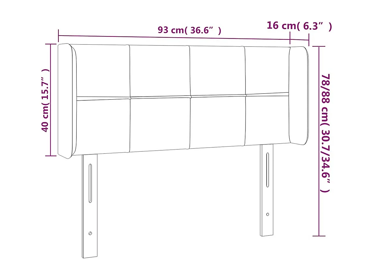 Cabeceira cama c/ luzes LED veludo 93x16x78/88 cm verde-escuro