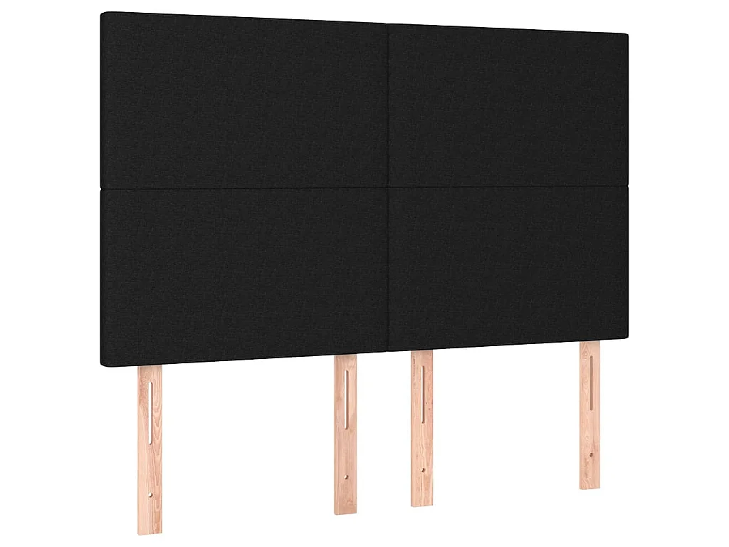 Hoofdbord LED 144x5x118/128 cm stof zwart