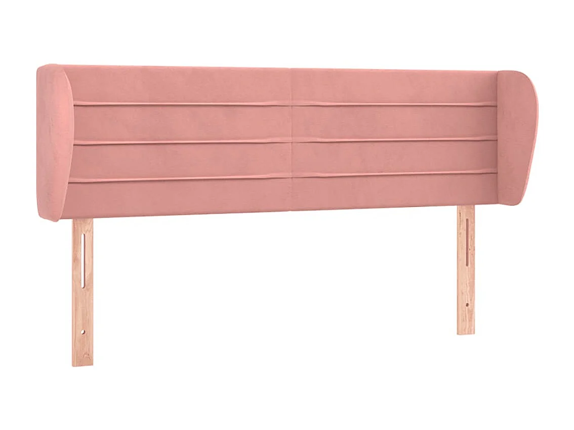 Hoofdbord met randen 147x23x78/88 cm fluweel roze