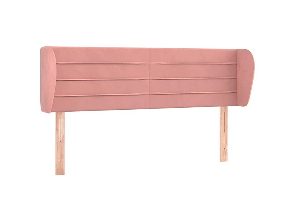 Tête de lit avec oreilles Rose 147x23x78/88 cm Velours