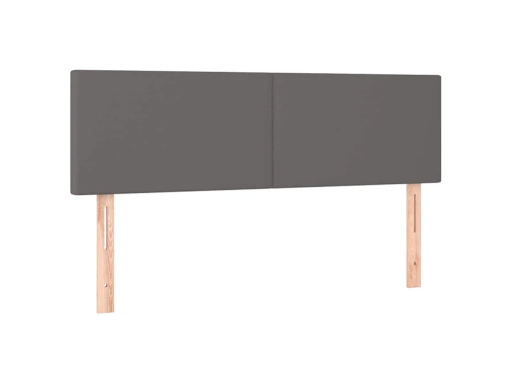 Cabeceira cama c/ LED 144x5x78/88cm couro artificial cinzento