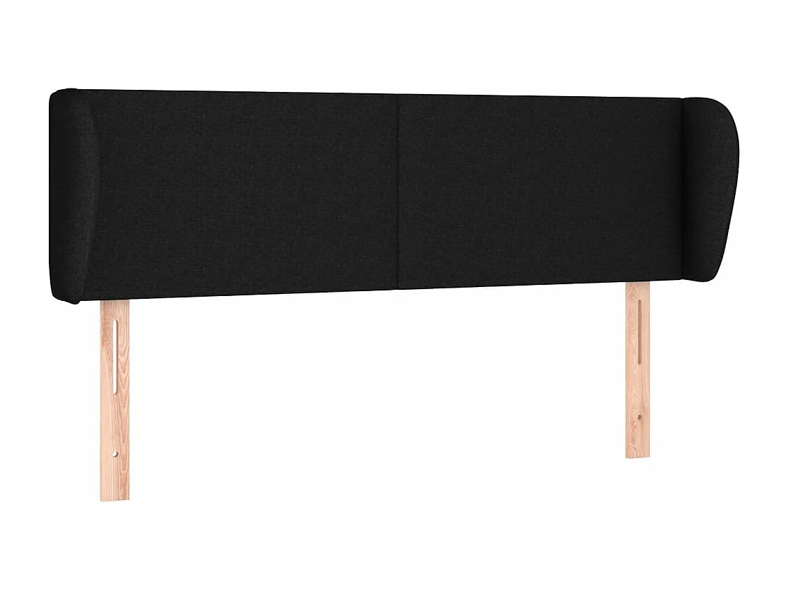 Tête de lit avec oreilles Noir 147x23x78/88 cm Tissu