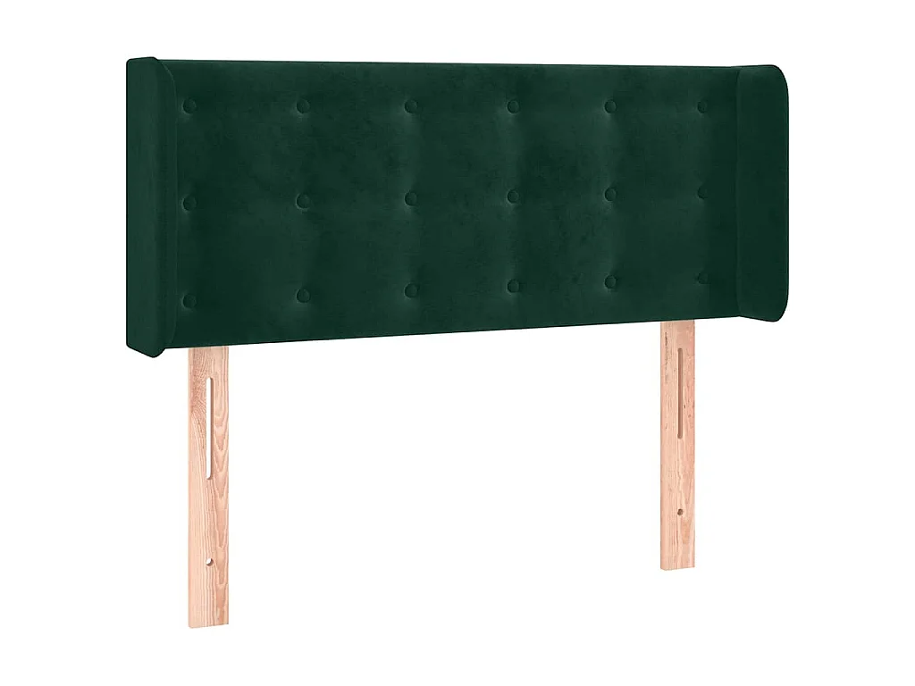 Tête de lit avec oreilles Vert foncé 103x16x78/88 cm Velours