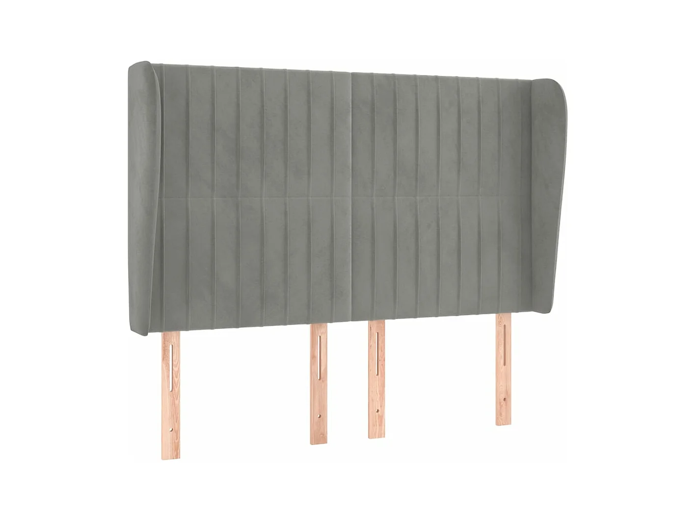 Hoofdbord met randen 147x23x118/128 cm fluweel lichtgrijs