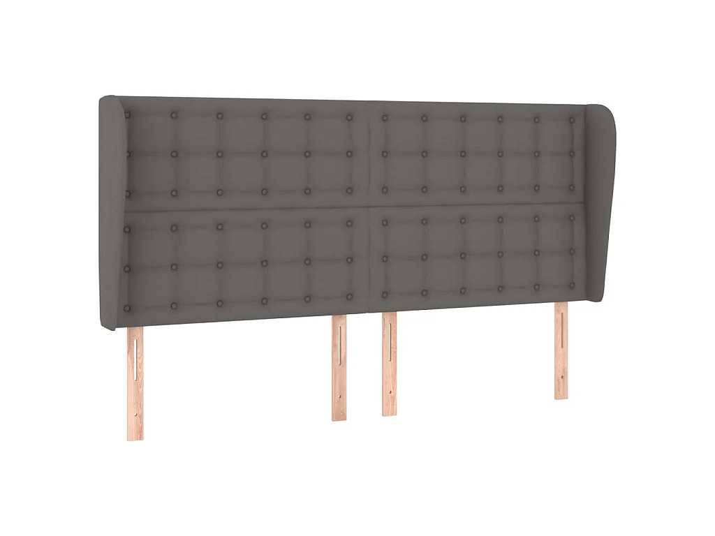 Testiera ad Orecchio Grigio 163x23x118/128cm in Similpelle