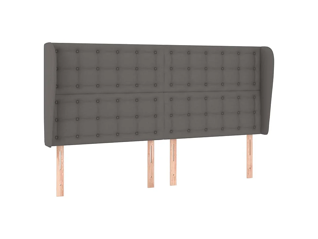 Tête de lit avec oreilles Gris 163x23x118/128 cm Similicuir