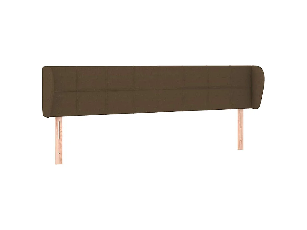 Tête de lit avec oreilles Marron foncé 203x23x78/88 cm Tissu