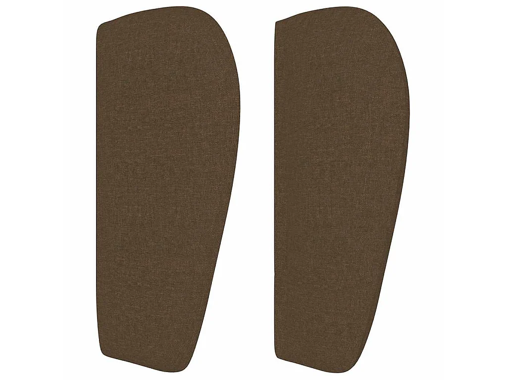 Tête de lit avec oreilles Marron foncé 203x23x78/88 cm Tissu