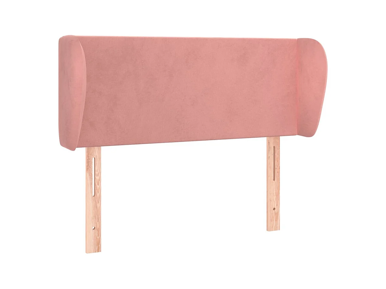 Tête de lit avec oreilles Rose 93x23x78/88 cm Velours