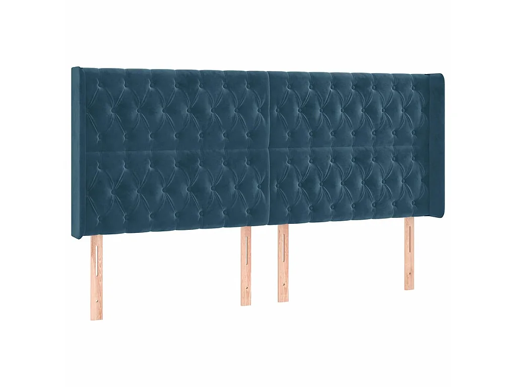 Tête de lit à LED Bleu foncé 183x16x118/128 cm Velours