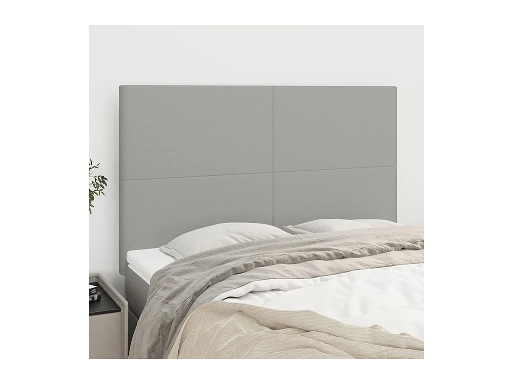Testiere 4 pz Grigio Chiaro 72x5x78/88 cm in Tessuto