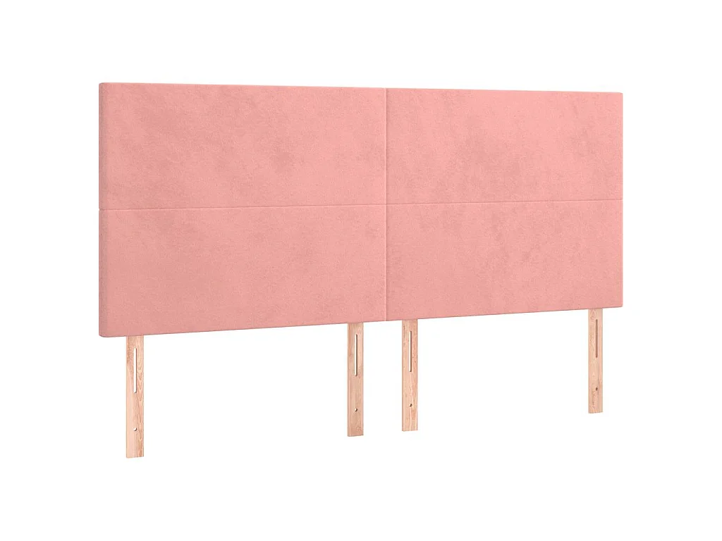 Hoofdbord LED 160x5x118/128 cm fluweel roze