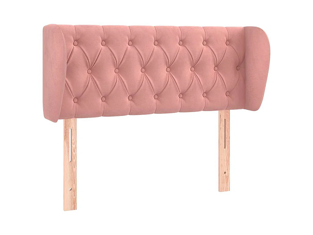 Tête de lit avec oreilles Rose 103x23x78/88 cm Velours