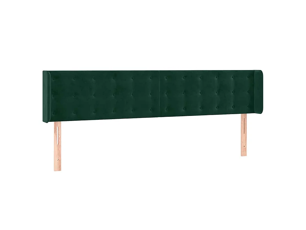 Tête de lit à LED Vert foncé 203x16x78/88 cm Velours