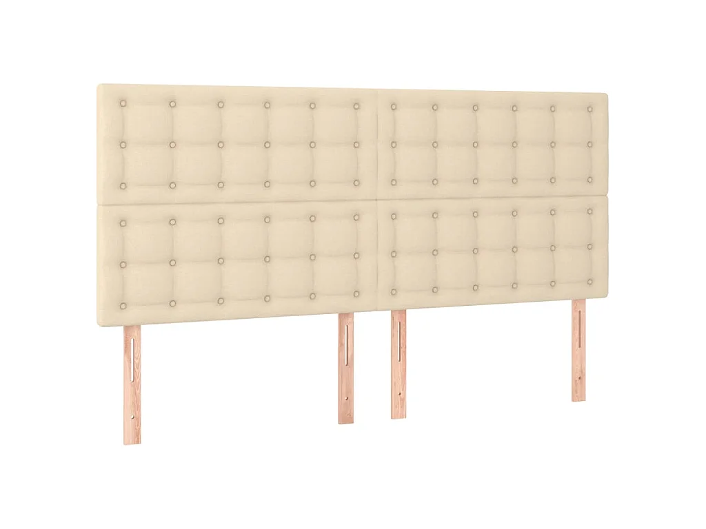 Hoofdbord crème 180x5x118/128 cm stof