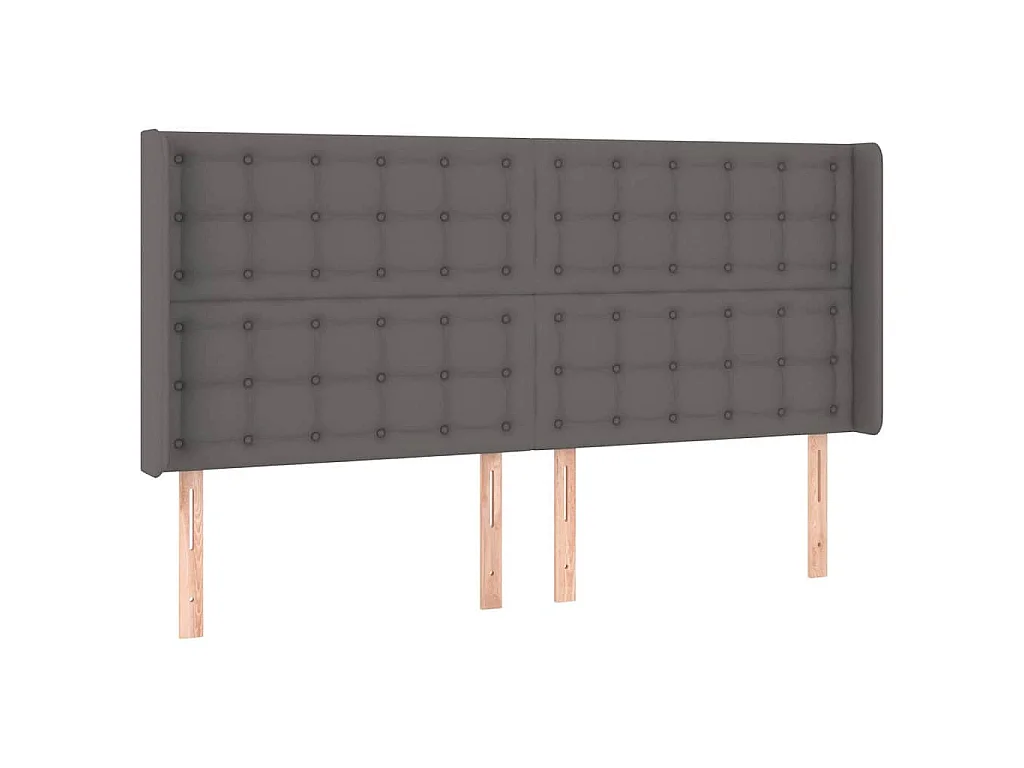 Tête de lit à LED Gris 163x16x118/128 cm Similicuir