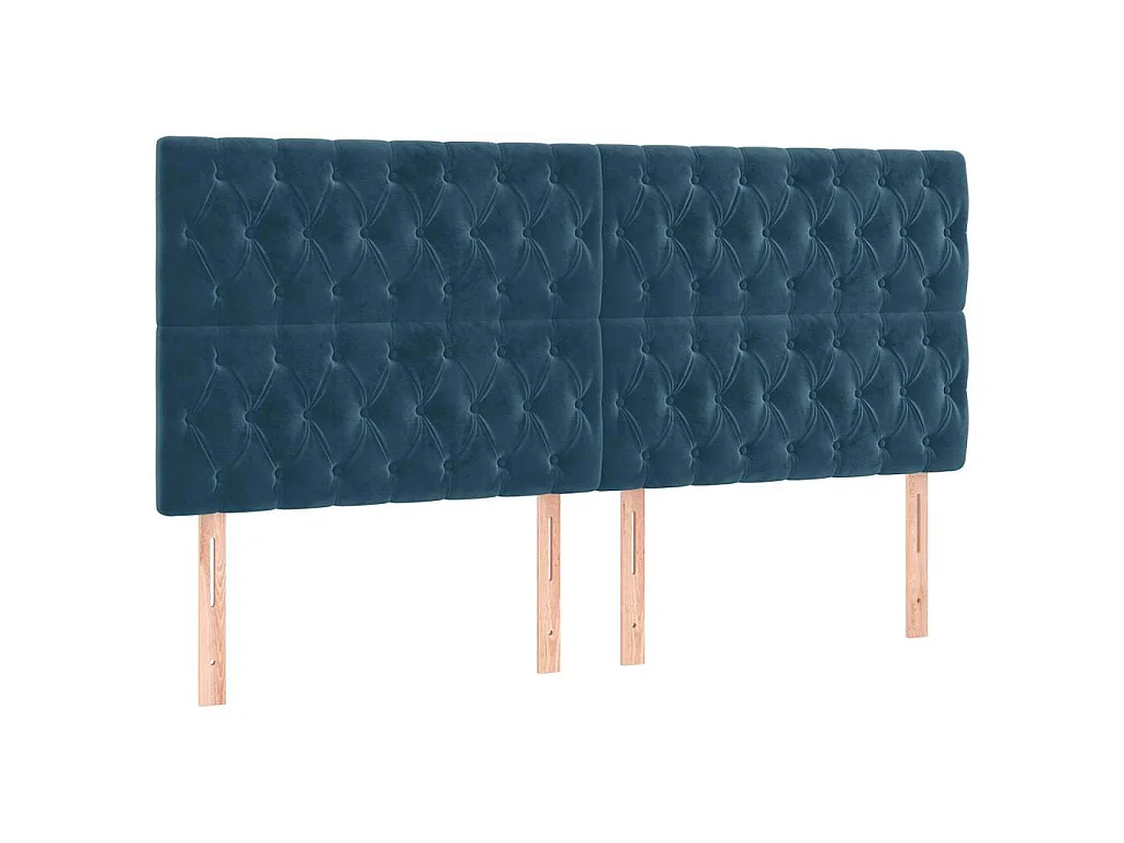 Kopfteil Dunkelblau 180x7x118/128 cm Samt