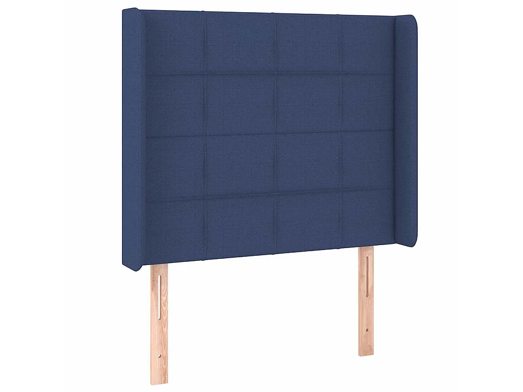 Kopfteil mit Ohren Blau 93x16x118/128 cm Stoff