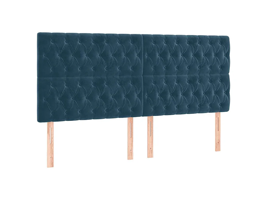 LED Kopfteil Dunkelblau 180x7x118/128 cm Samt