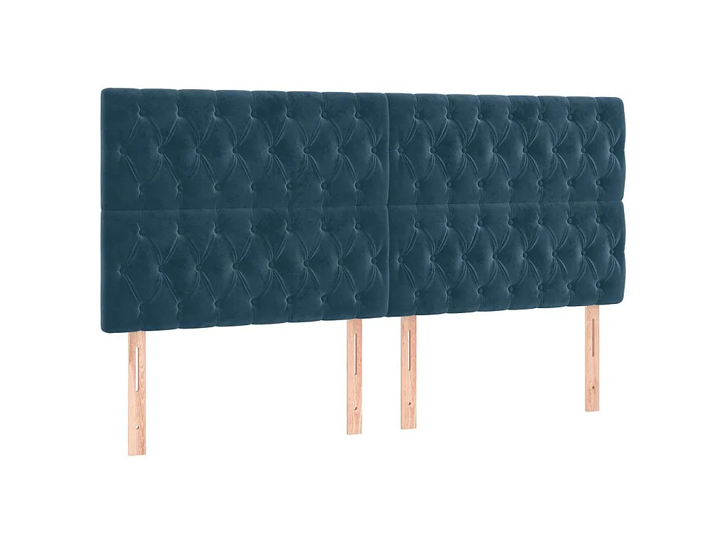 Tête de lit à LED Bleu foncé 180x7x118/128 cm Velours