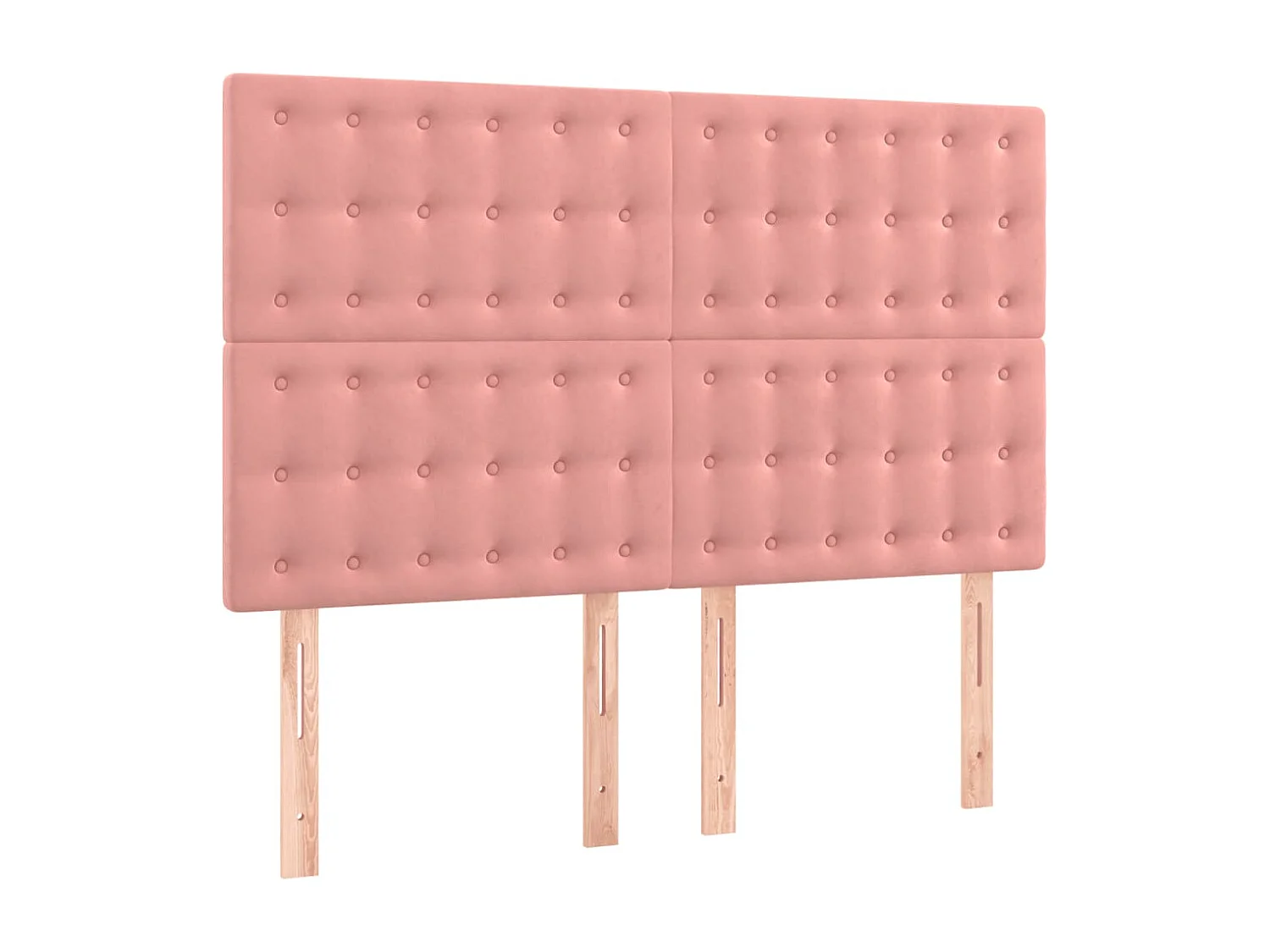 Testiera Rosa 144x5x118/128 cm Velluto