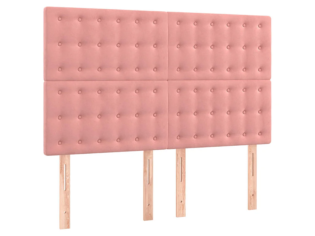Tête de lit Rose 144x5x118/128 cm Velours