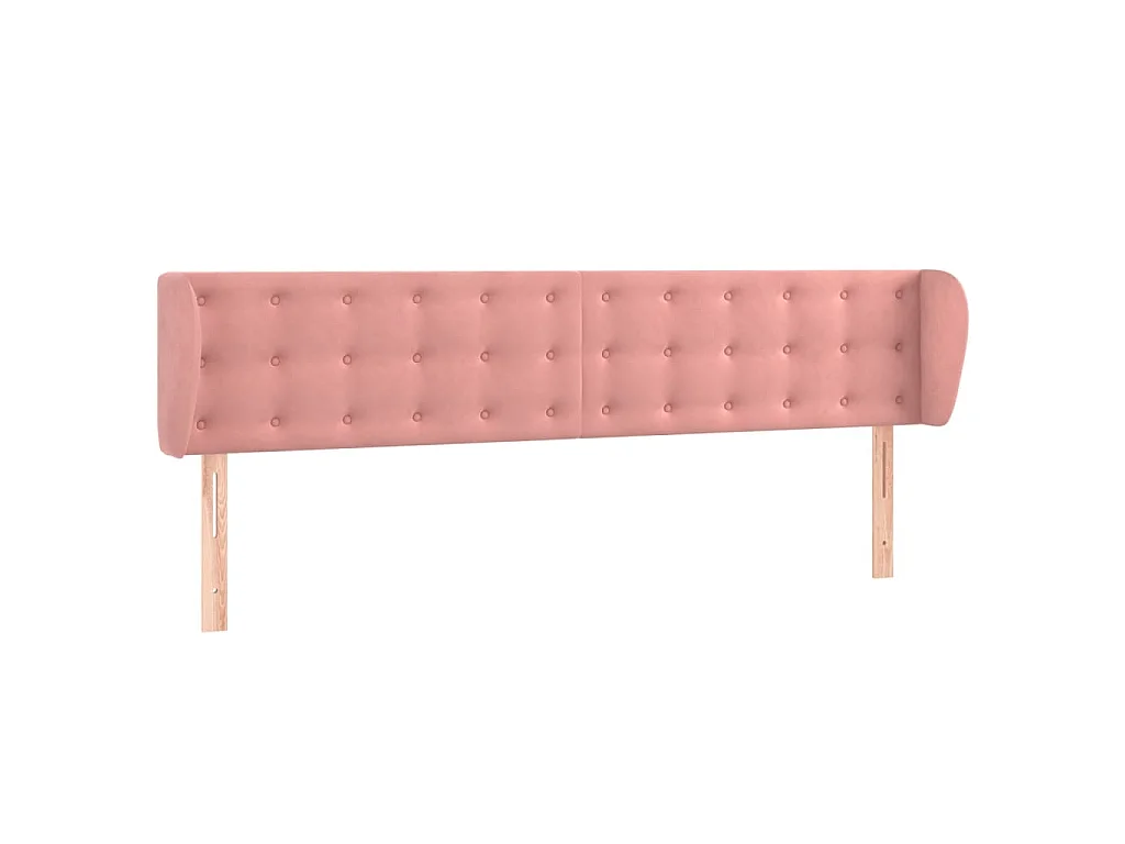 Kopfteil mit Ohren Rosa 163x23x78/88 cm Samt