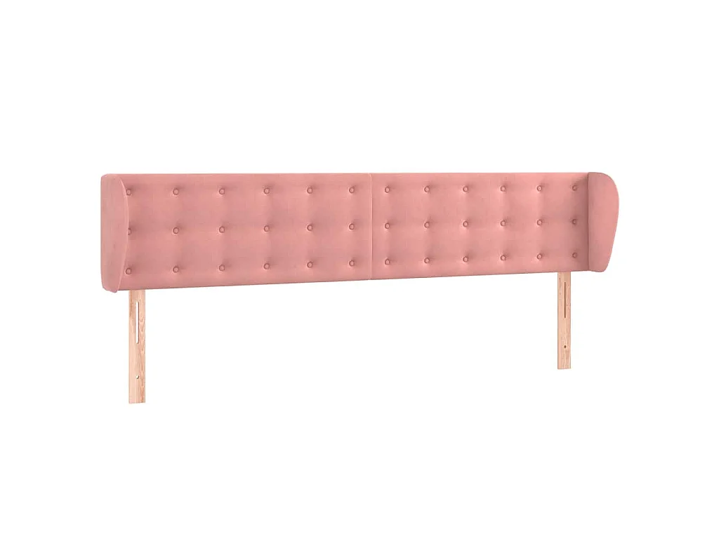 Testiera ad Orecchio Rosa 163x23x78/88 cm in Velluto