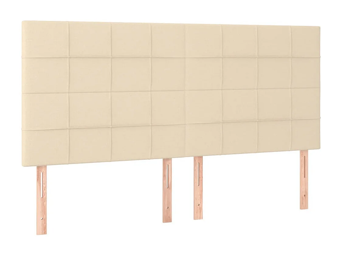 Cabeceira cama c/ LED tecido 180x5x118/128 cm crème