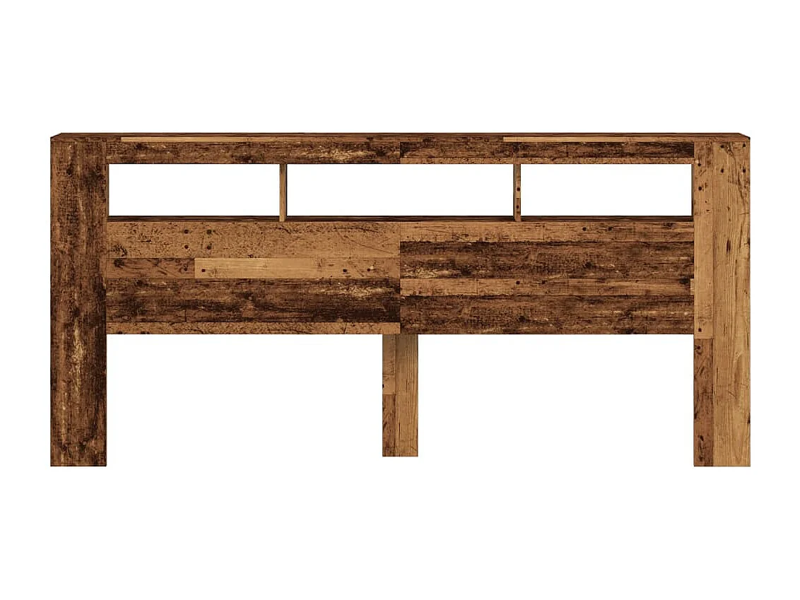 LED-Kopfteil Altholz-Optik 220x18,5x103,5 cm Holzwerkstoff