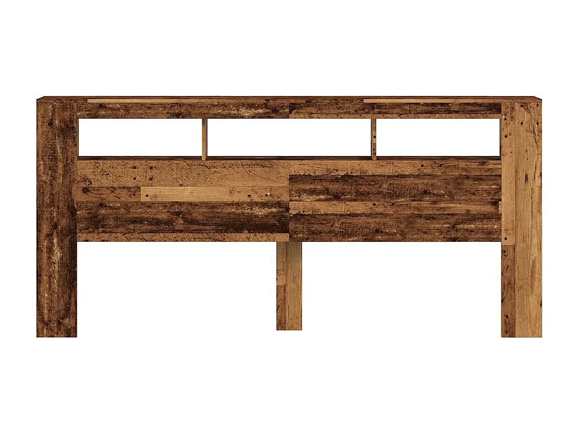 Tête de lit à LED vieux bois 220x18,5x103,5cm bois d'ingénierie
