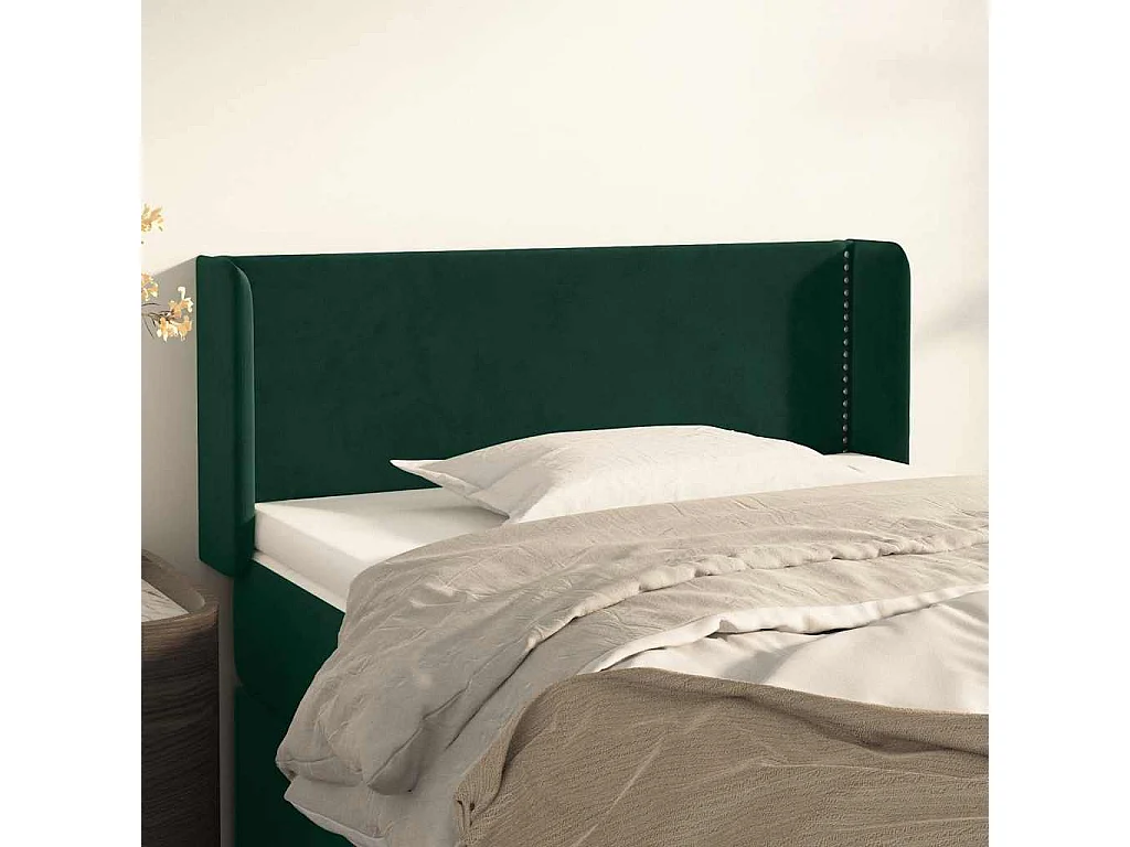 Hoofdbord met randen 83x16x78/88 cm fluweel donkergroen