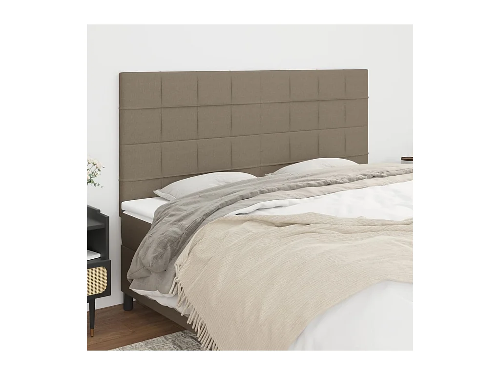 Têtes de lit 4 pcs Taupe 100x5x78/88 cm Tissu
