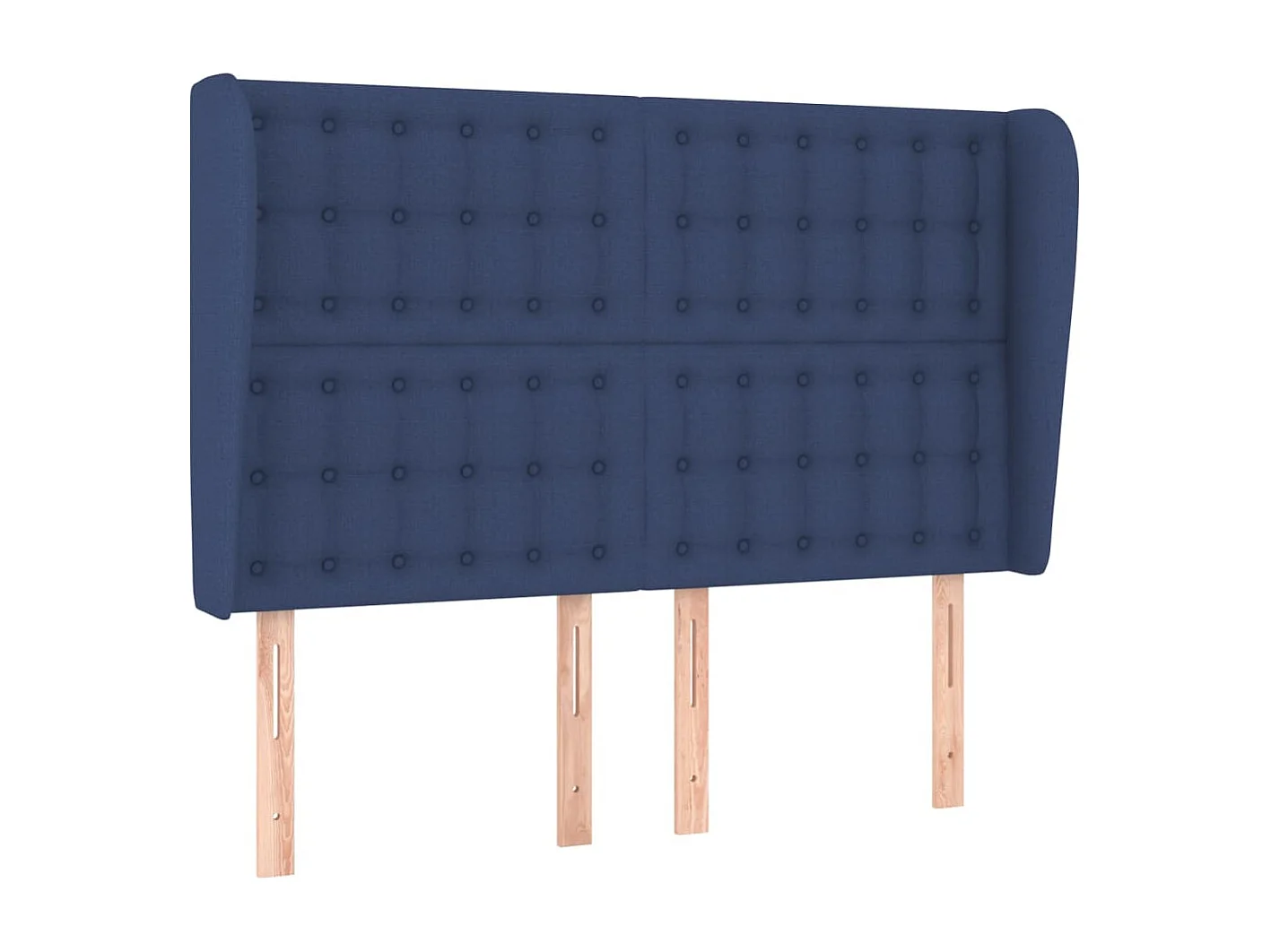 Cabeceira de cama c/ abas tecido 147x23x118/128 cm azul