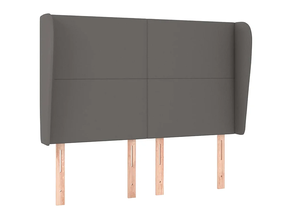 Tête de lit avec oreilles Gris 147x23x118/128 cm Similicuir