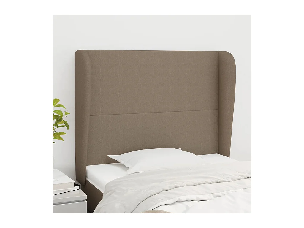 Tête de lit avec oreilles Taupe 93x23x118/128 cm Tissu