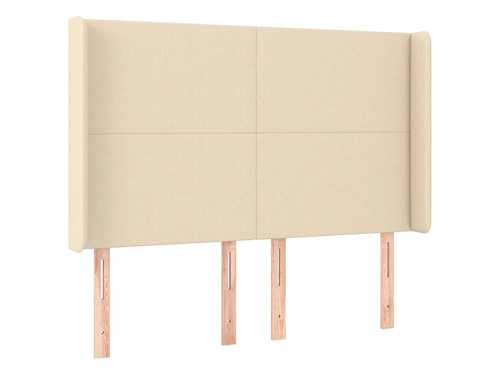 Tête de lit à LED Crème 147x16x118/128 cm Tissu