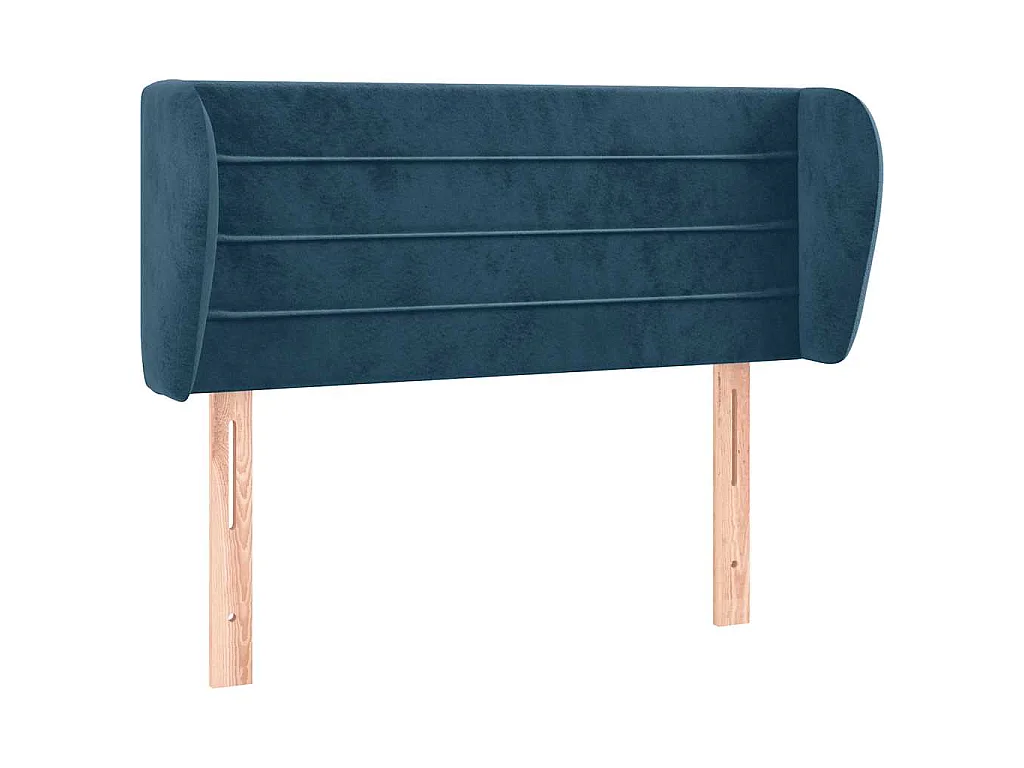 Tête de lit avec oreilles Bleu foncé 103x23x78/88 cm Velours