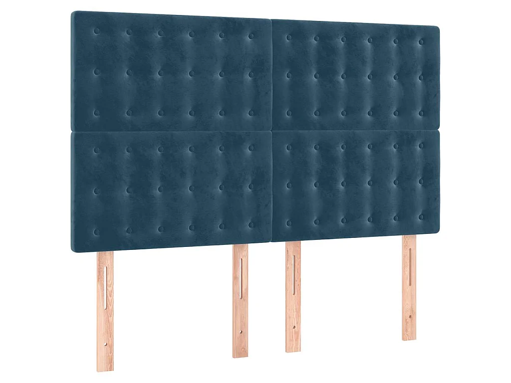 Tête de lit à LED Bleu foncé 144x5x118/128 cm Velours