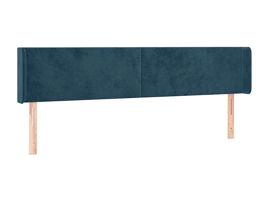 Tête de lit avec oreilles Bleu foncé 183x16x78/88 cm Velours