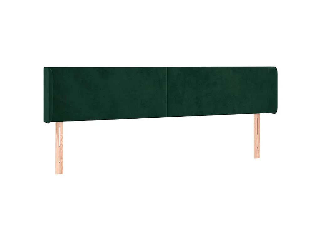 Tête de lit à LED Vert foncé 203x16x78/88 cm Velours