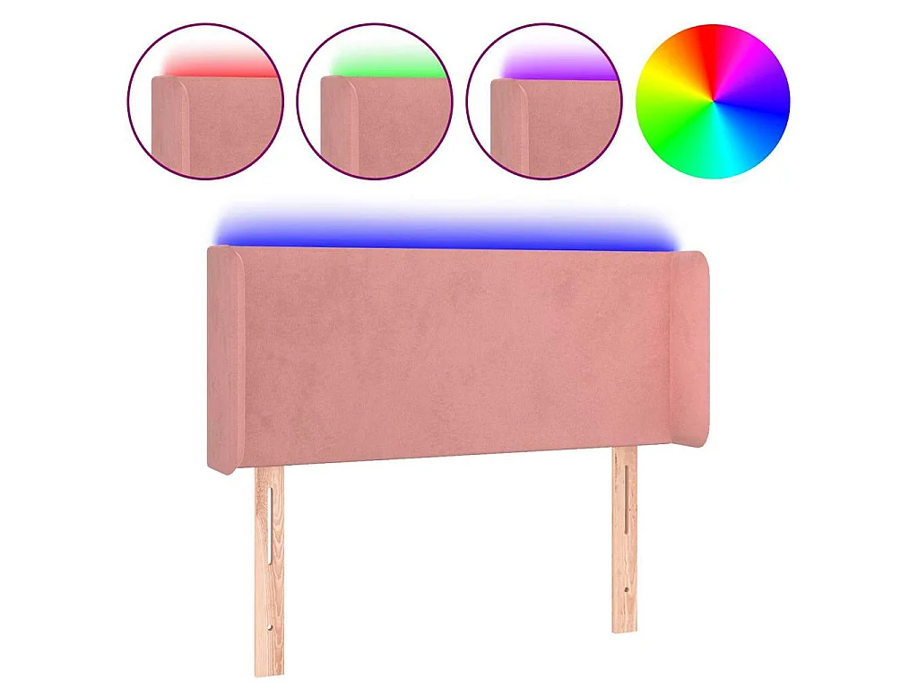 Tête de lit à LED Rose 103x16x78/88 cm Velours