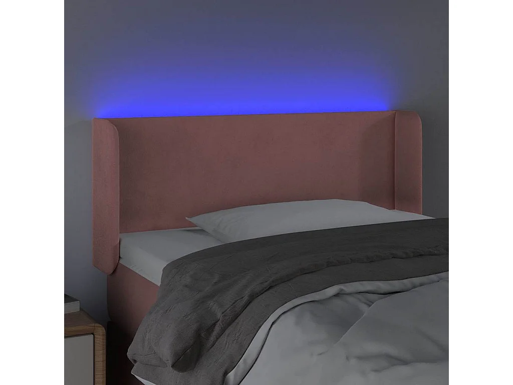 Tête de lit à LED Rose 103x16x78/88 cm Velours